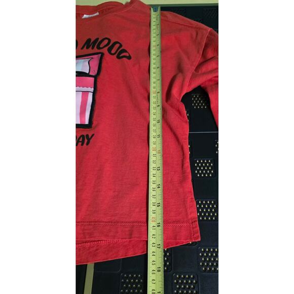 Zara red long-sleeved top Panda Mood Nap All Day Size 9 sleepy cozy shirt - Picture 6 of 6
